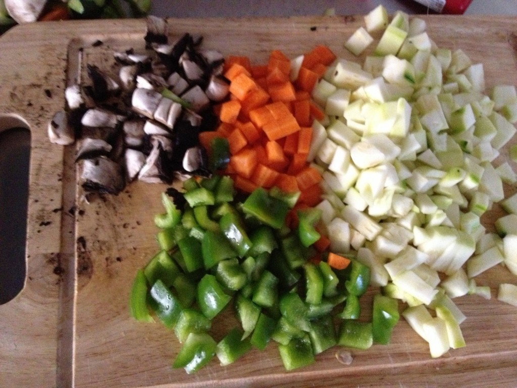 Diced up veggies