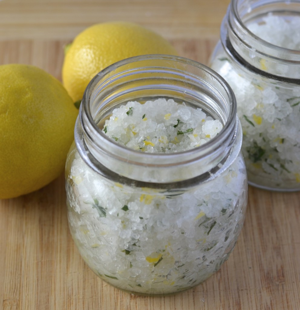 Lemon rosemary salt scrub