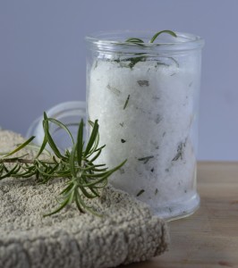 Homemade bath salts - rosemary & lemongrass