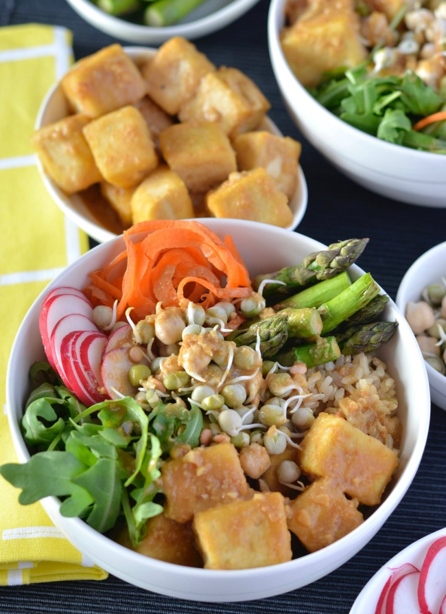 Ginger Miso Tofu Buddha Bowl | I Spy Plum Pie