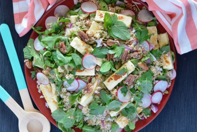 Haloumi Brown Rice Salad | I Spy Plum Pie