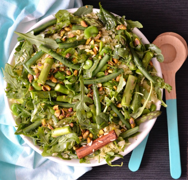 Asparagus Bean Rice Salad | I Spy Plum Pie