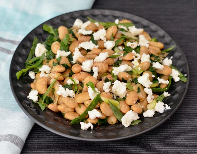 Butterbeans with Spinach and Feta | I Spy Plum Pie