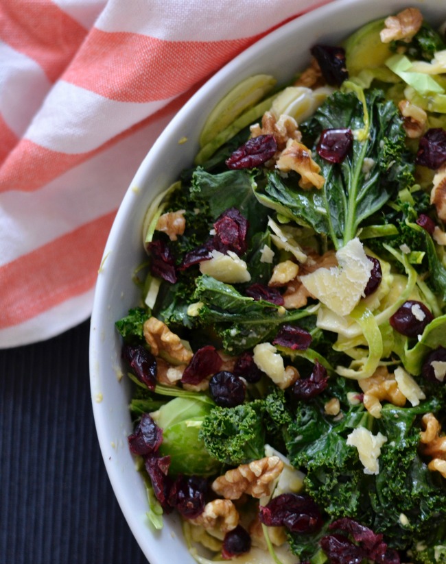 Kale and Brussels Sprout Salad | I Spy Plum Pie