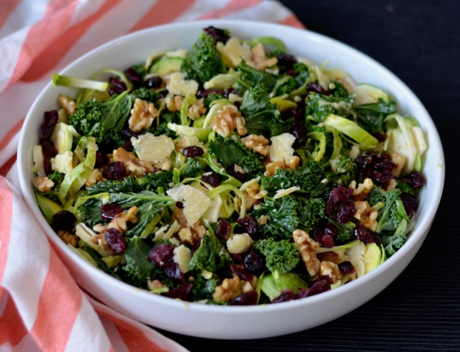 Kale and Brussels Sprout Salad | I Spy Plum Pie