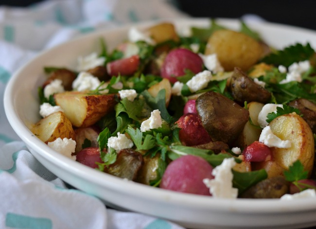 Roasted Radish, Potato and Jerusalem Artichoke Salad | I Spy Plum Pie
