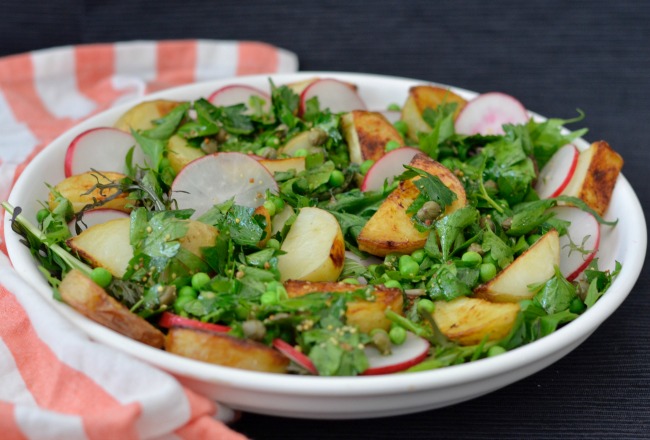 Roast Potato Pea and Radish Salad | I Spy Plum Pie