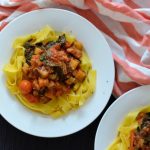 Recipe: Eggplant Kale Tomato Pasta