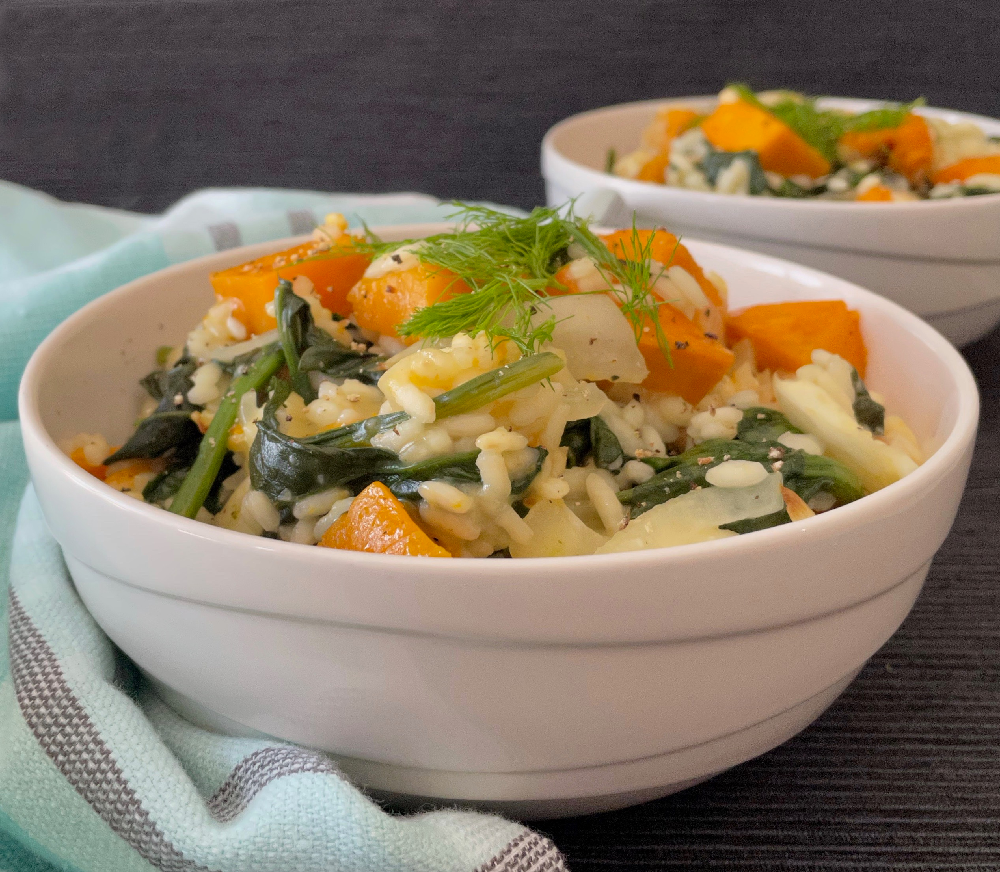 Pumpkin Fennel and Spinach Risotto | I Spy Plum Pie