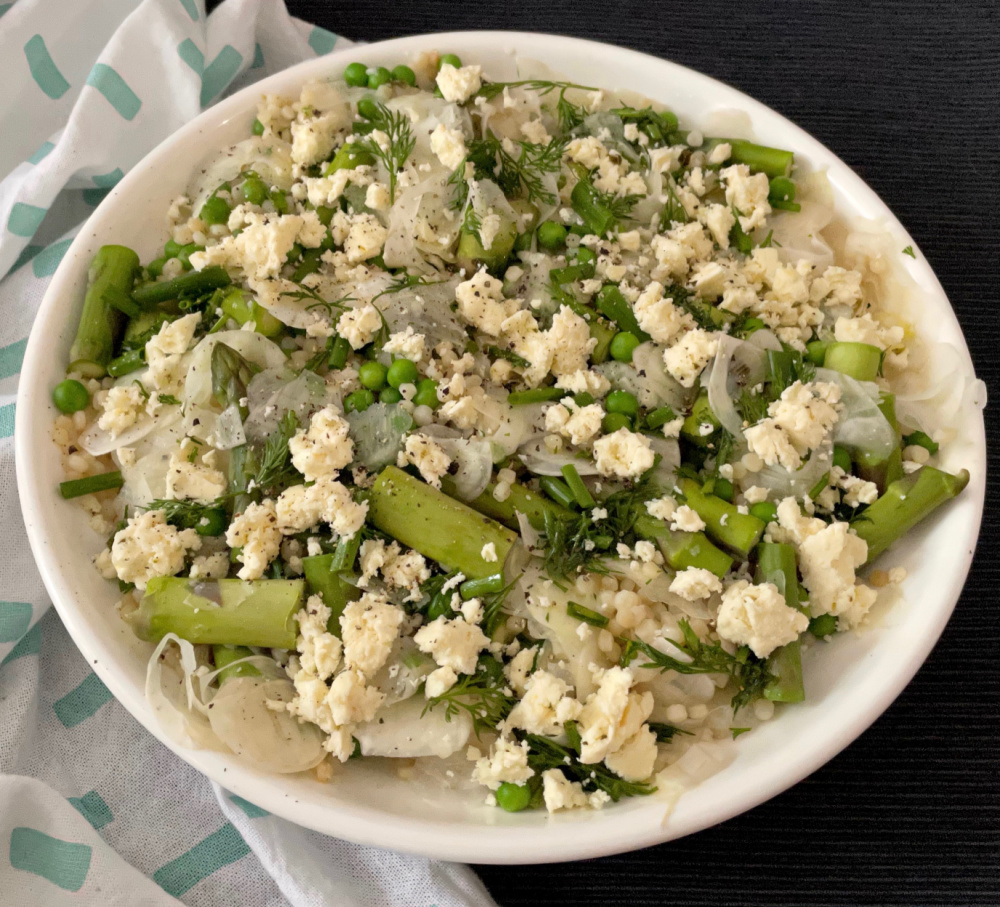 Fennel Asparagus Feta Couscous Salad | I Spy Plum Pie