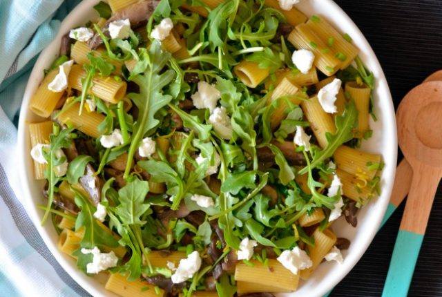 Mushroom Goats Cheese Pasta Salad | I Spy Plum Pie
