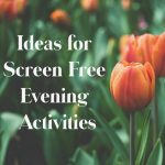 Ideas for Screen Free Evening Activities