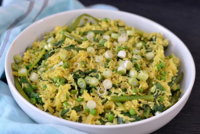 Vegetable Pilaf with Onion and Greens | I Spy Plum Pie