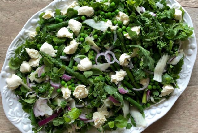 Pea Asparagus Fennel Bocconcini Salad | I Spy Plum Pie